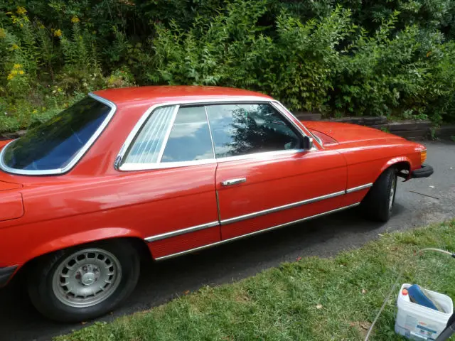 1974, classic mercedes-benz 450slc 4 passenger coupe, red with black leather