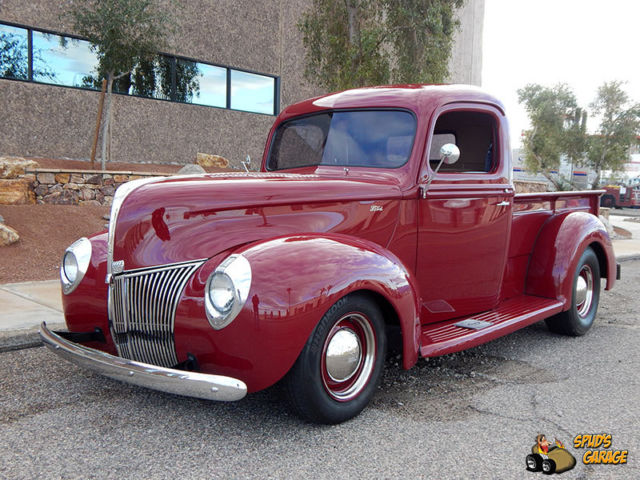1940 ford pick-up 1/2 ton all steel resto rod 302 ford v8 aod ifs disc a/c ps 9"