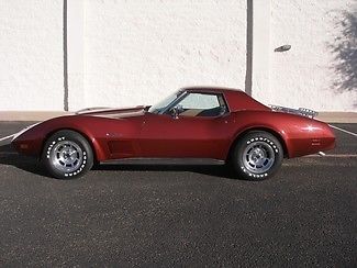 1975 burgundy convertible! stingray, 350 sbc/4-speed matching numbers, restored