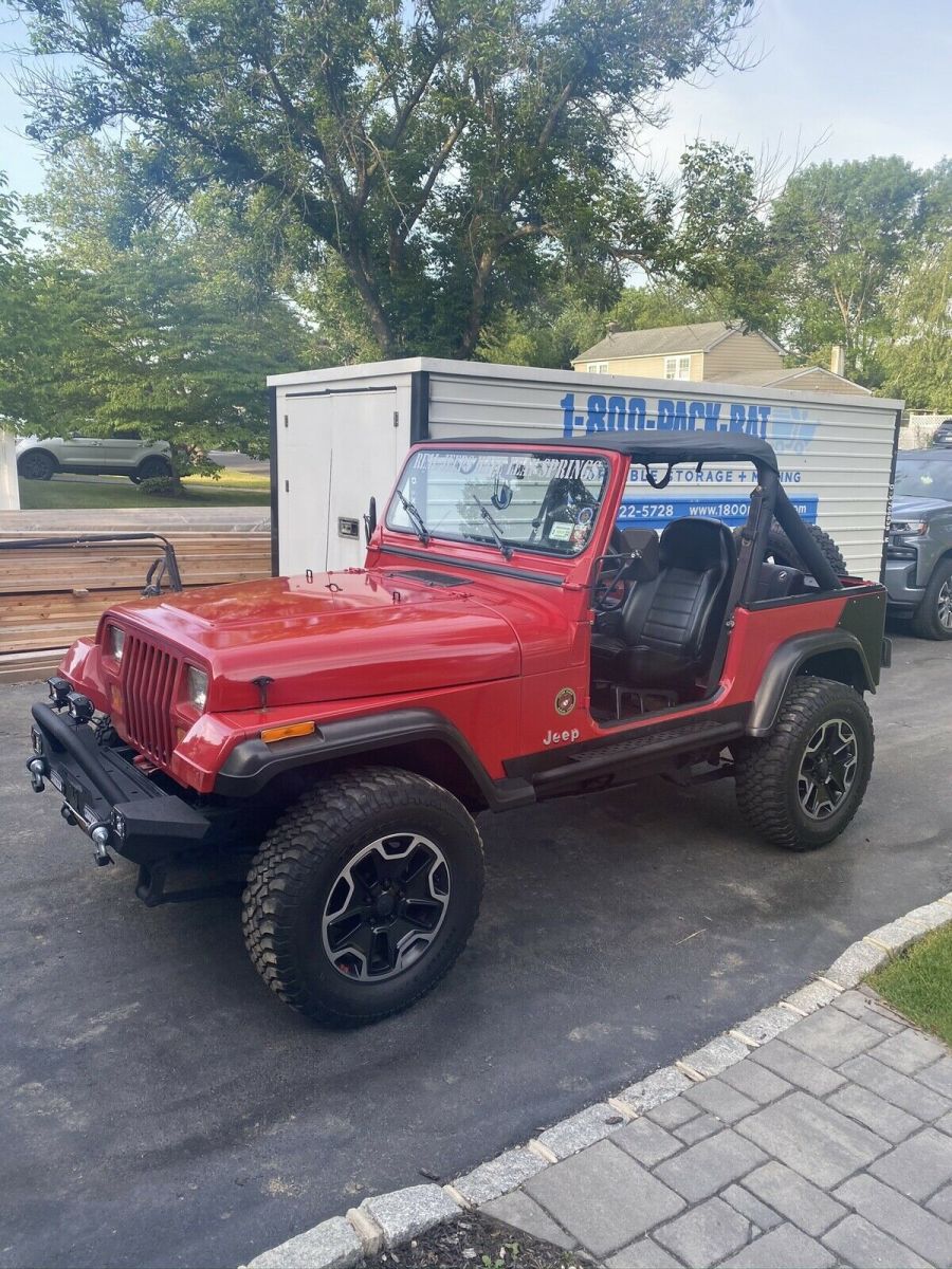 1991 jeep wrangler suv red 4wd manual s