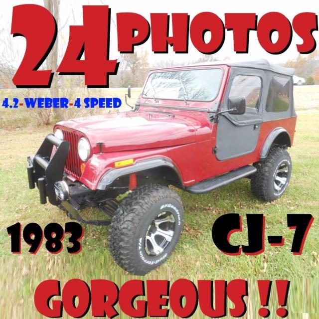 beach time! 83 jeep cj-7 4.2, weber, 4 speed, 4x4, lockout hubs, totally redone