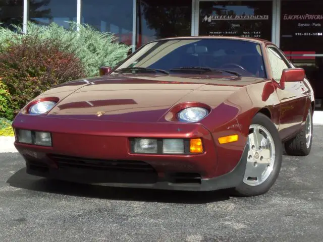 1985 porsche 928 coupe auto 53650 miles garnet red metallic
