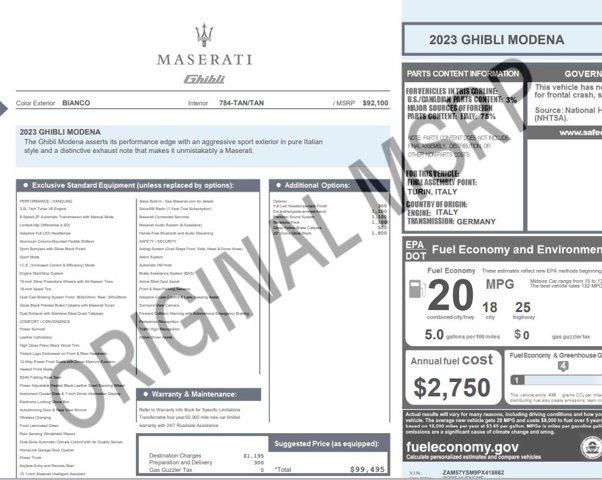 2023 maserati ghibli modena
