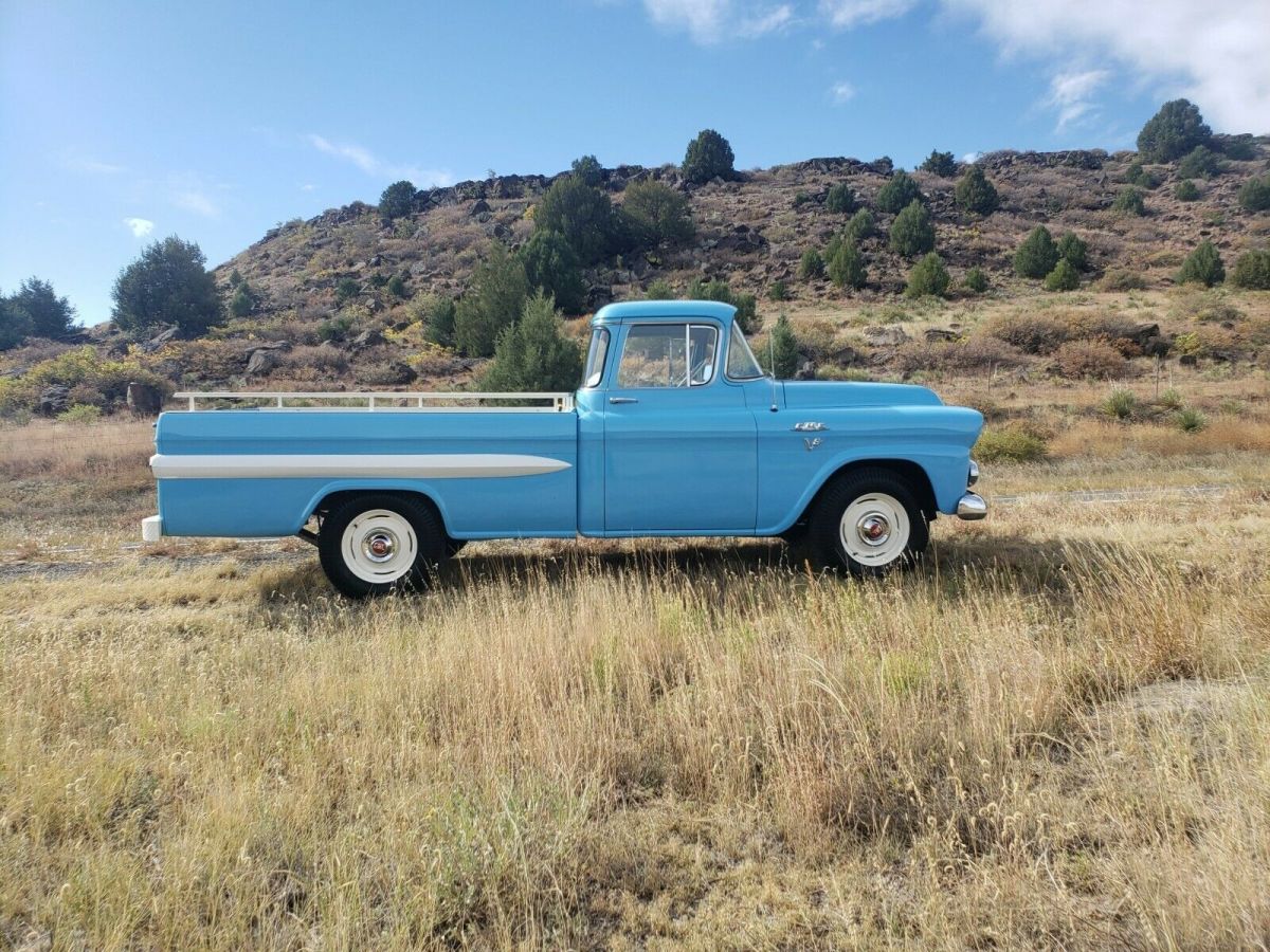 1959 gmc 100 v8 deluxe cab big back window original miles