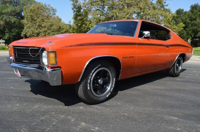 1972 chevrolet chevelle heavy chevy orange flame coupe 350 high performance auto