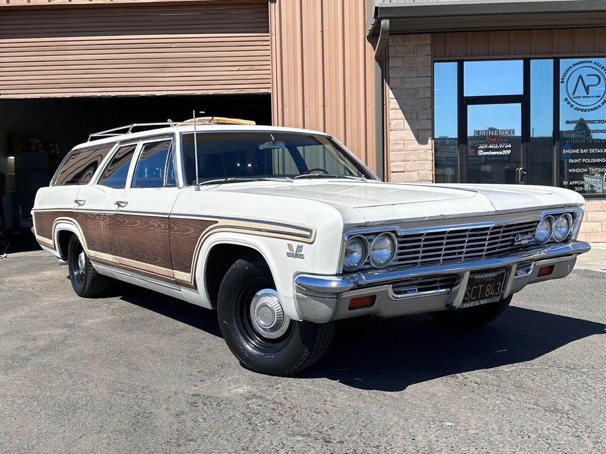 1966 chevrolet caprice wagon white rwd automatic caprice