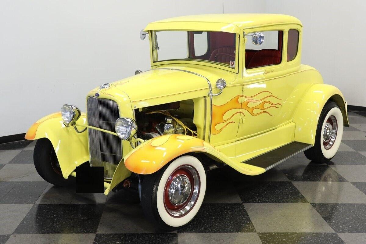 1930 ford model a 5 window coupe yellow 351 v8 15364 miles