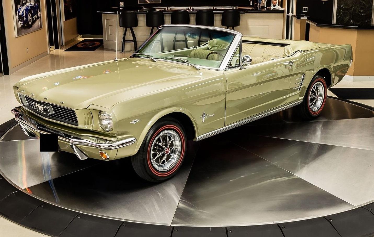 1966 ford mustang convertible sauterne gold 289 v8 66707 miles