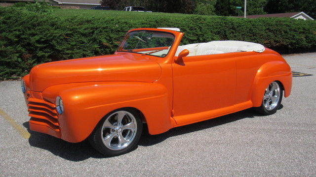 1946 orange custom all steel convertible custom rod a/c