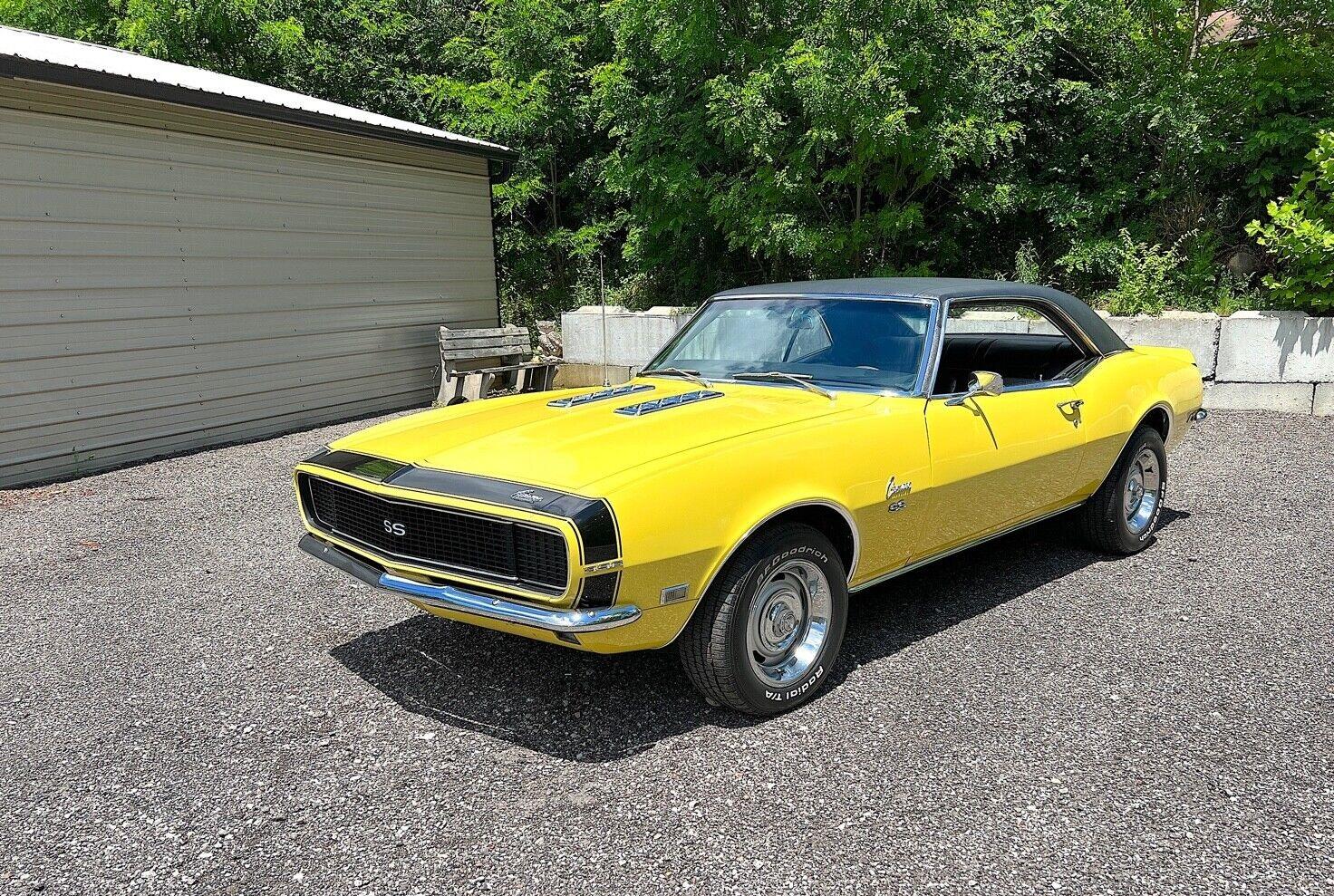 1968 chevrolet camaro rs ss daytona yellow 396 4spd 35278 miles