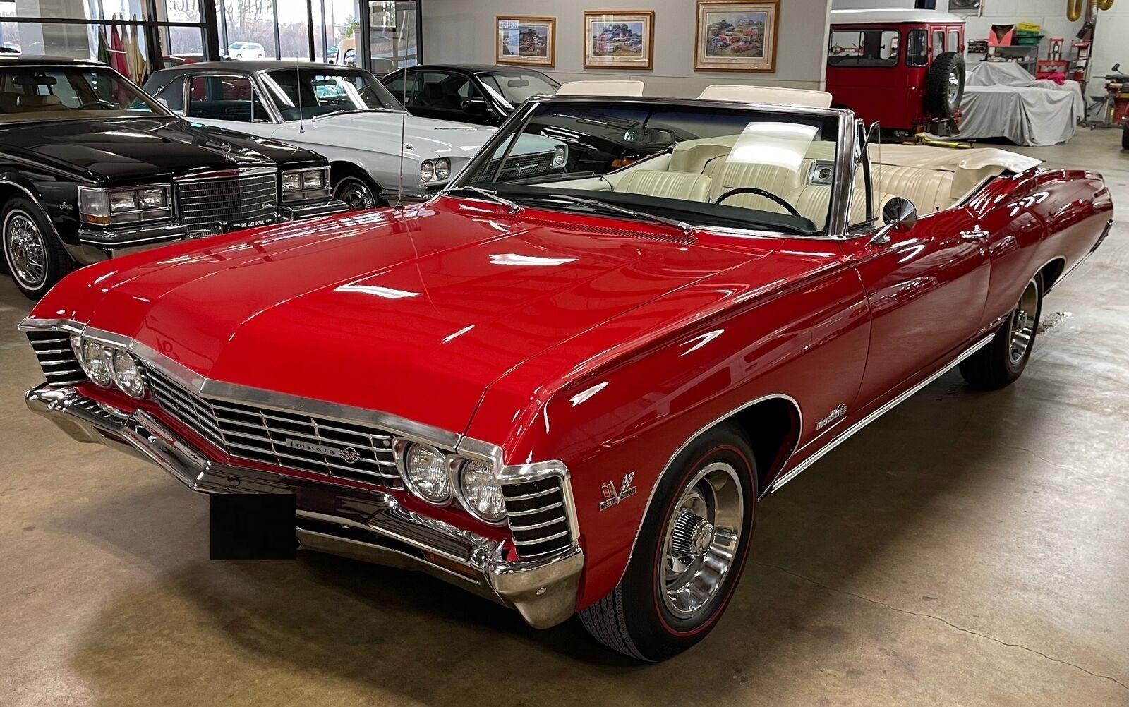 1967 chevrolet impala 396 ss convertible rally red 5229 miles