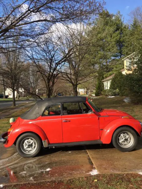 volkswagen convertible beetle bug 1974 red