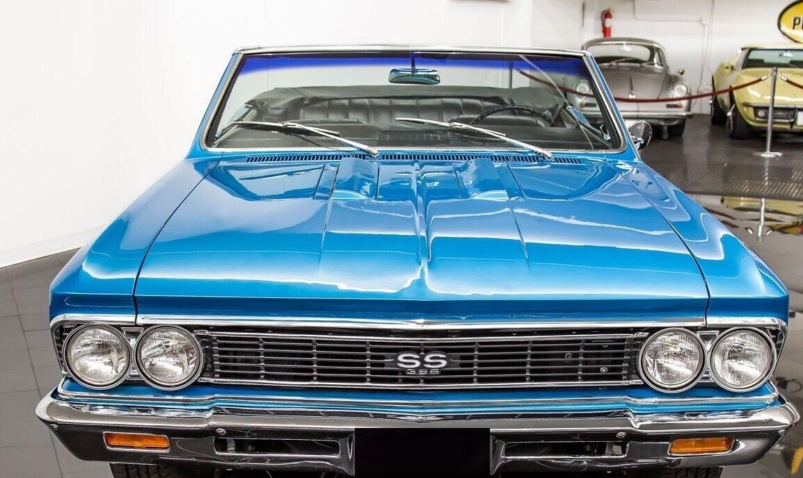 1966 chevrolet chevelle ss396 marina blue with black convertible top