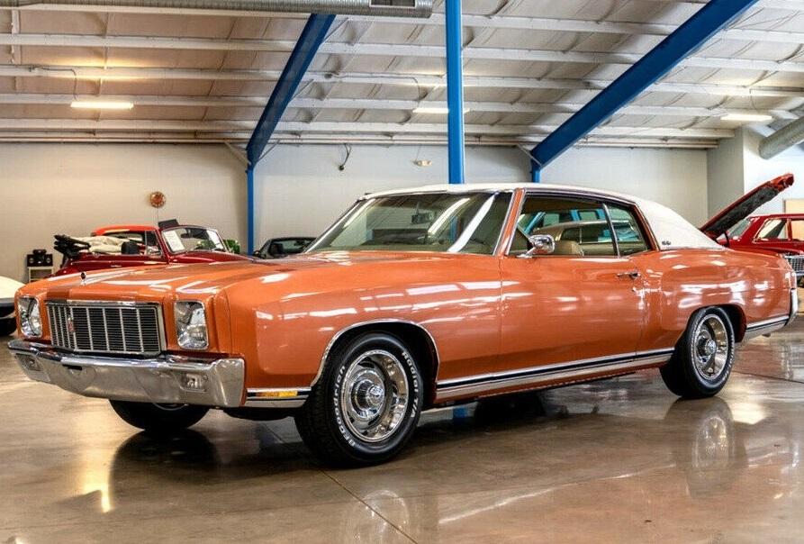 1971 chevrolet monte carlo orange american muscle car