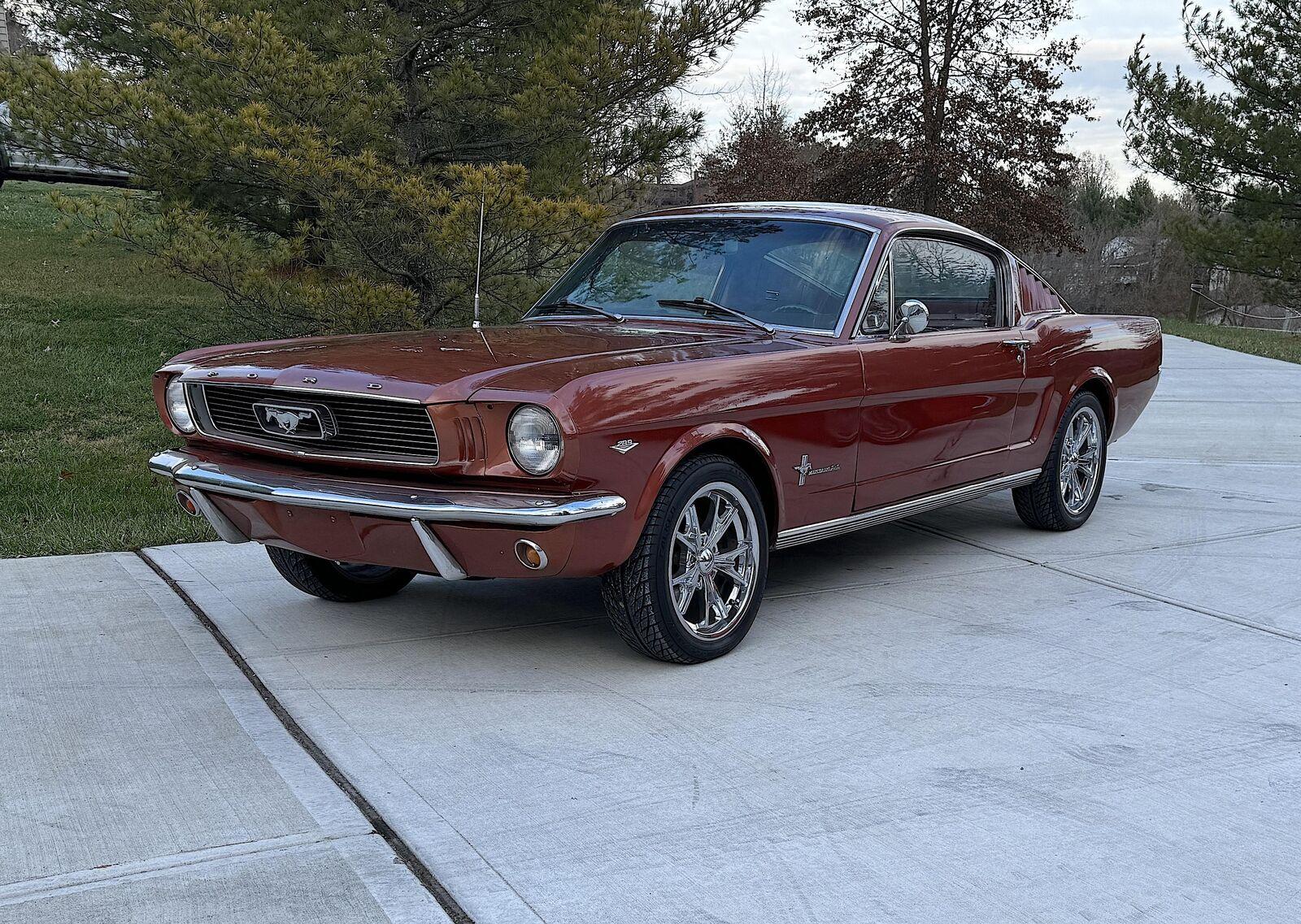 1966 ford mustang fastback 289 5spd ps disc pony emberglo