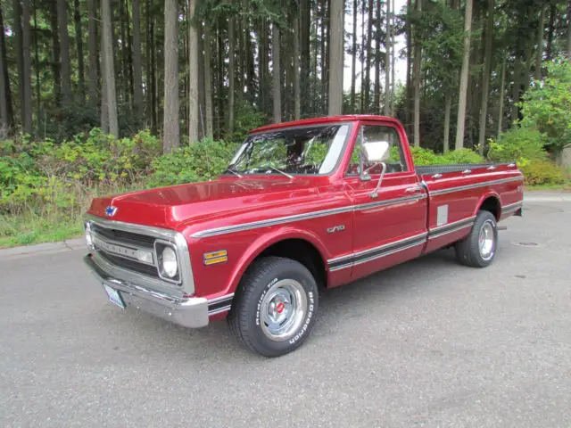 1969 chevrolet c-10 1/2 ton 350 auto candy apple maroon