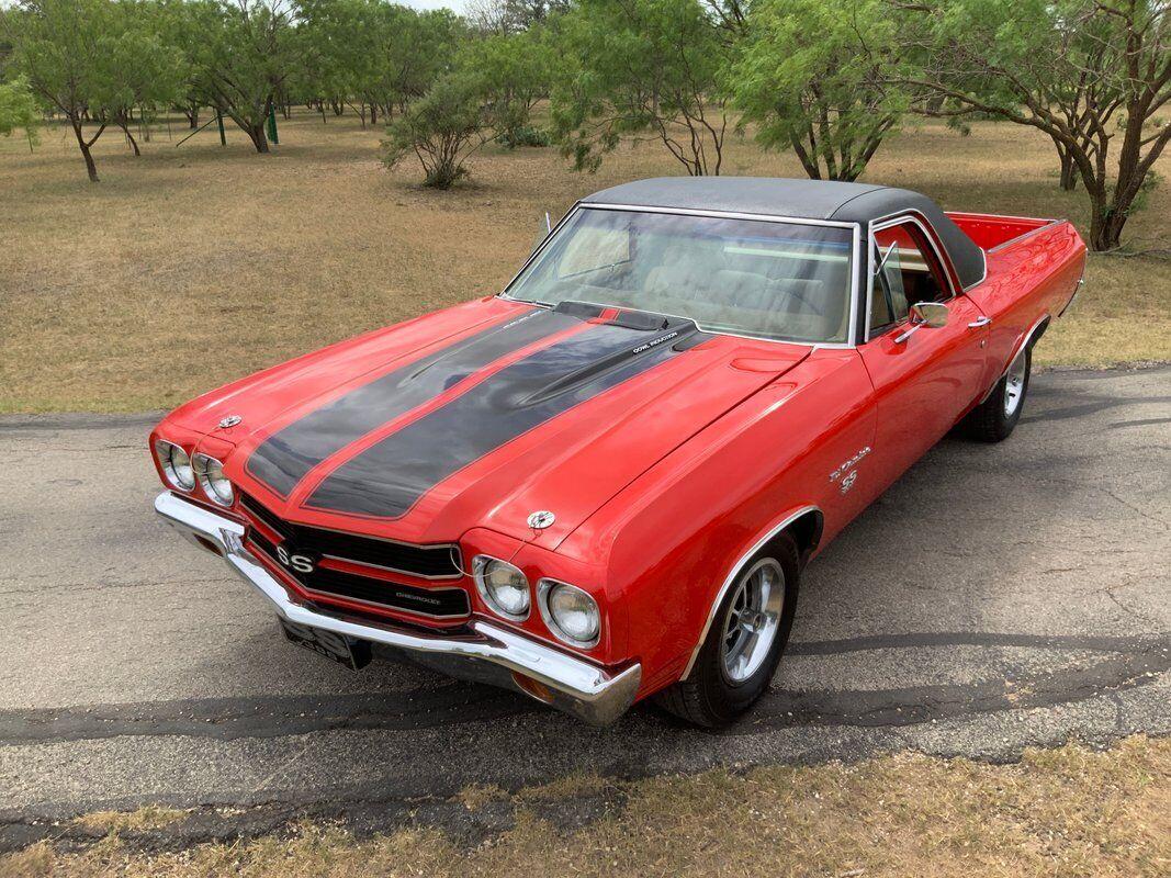 1970 chevrolet el camino ss 396 14354 miles red pickup truck