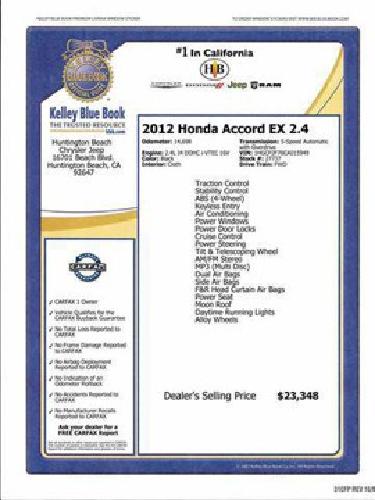 2012 honda accord 2.4 ex in huntington beach, ca