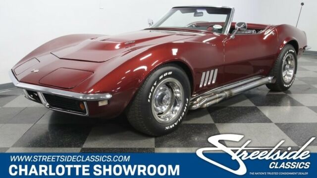 classic vintage chrome vette chevy bbc black vinyl interior side pipes c3