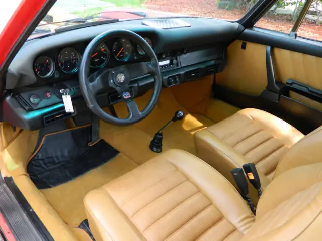 1974 porsche 911 coupe guards red sportronic new interior very rare a/c car