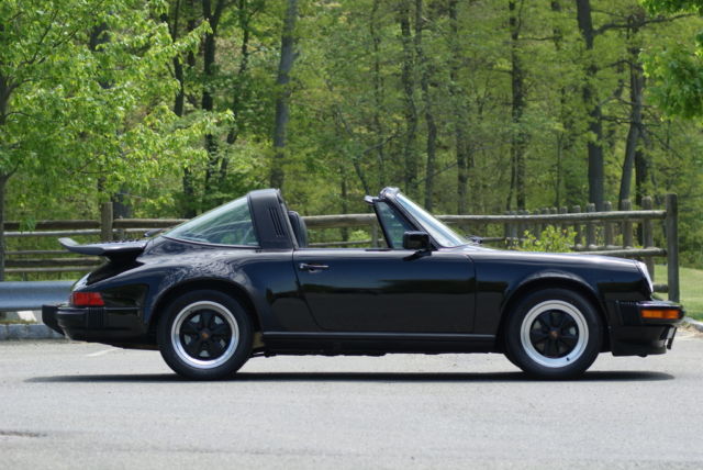 1987 porsche 911 carrera targa 7464 miles from new triple black !!! museum car !