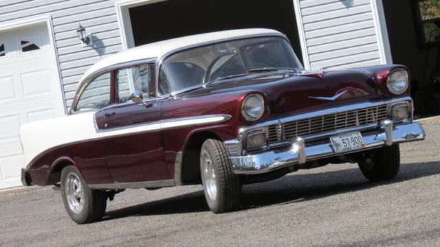 1956 root beer & white 454cid 4 speed frame off 3 stage paint