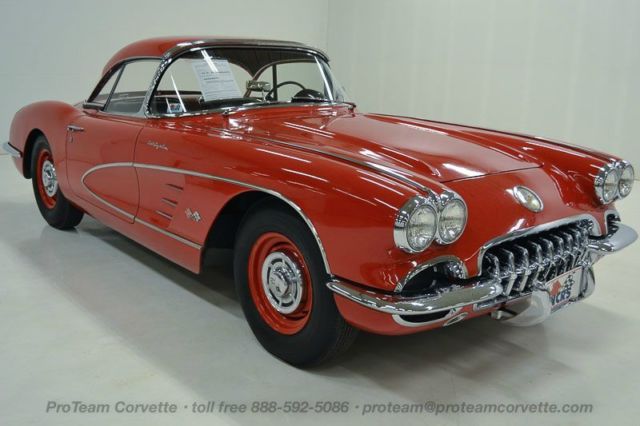 1960 roman red corvette convertible, 283-290hp fuelie, rpo-687