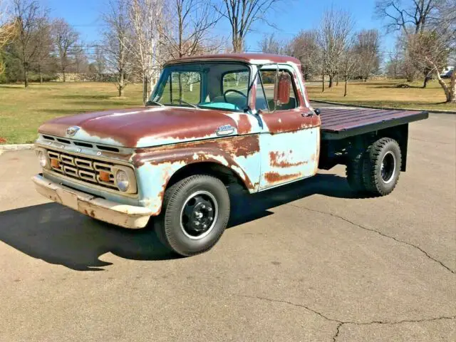 ford f-350 rack body-6 cyl.-4 sp.-dual rear wheel - western survivor-rust free