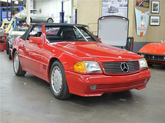 1991 mercedes-benz 300 series 300sl 49718 miles signal red convertible straight