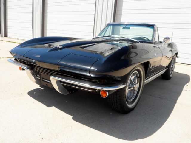 1963 corvette original 340 hp black roadster four speed