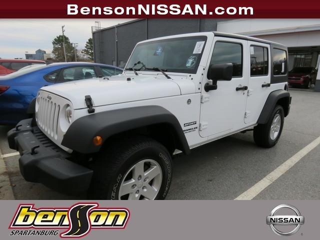 used 2017 jeep wrangler 4wd unlimited sport spartanburg, sc 29303 for sale in spartanburg, south carolina