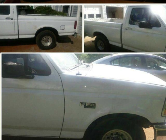 good work truck. white 1994- f-150 ford pick up in very good condition