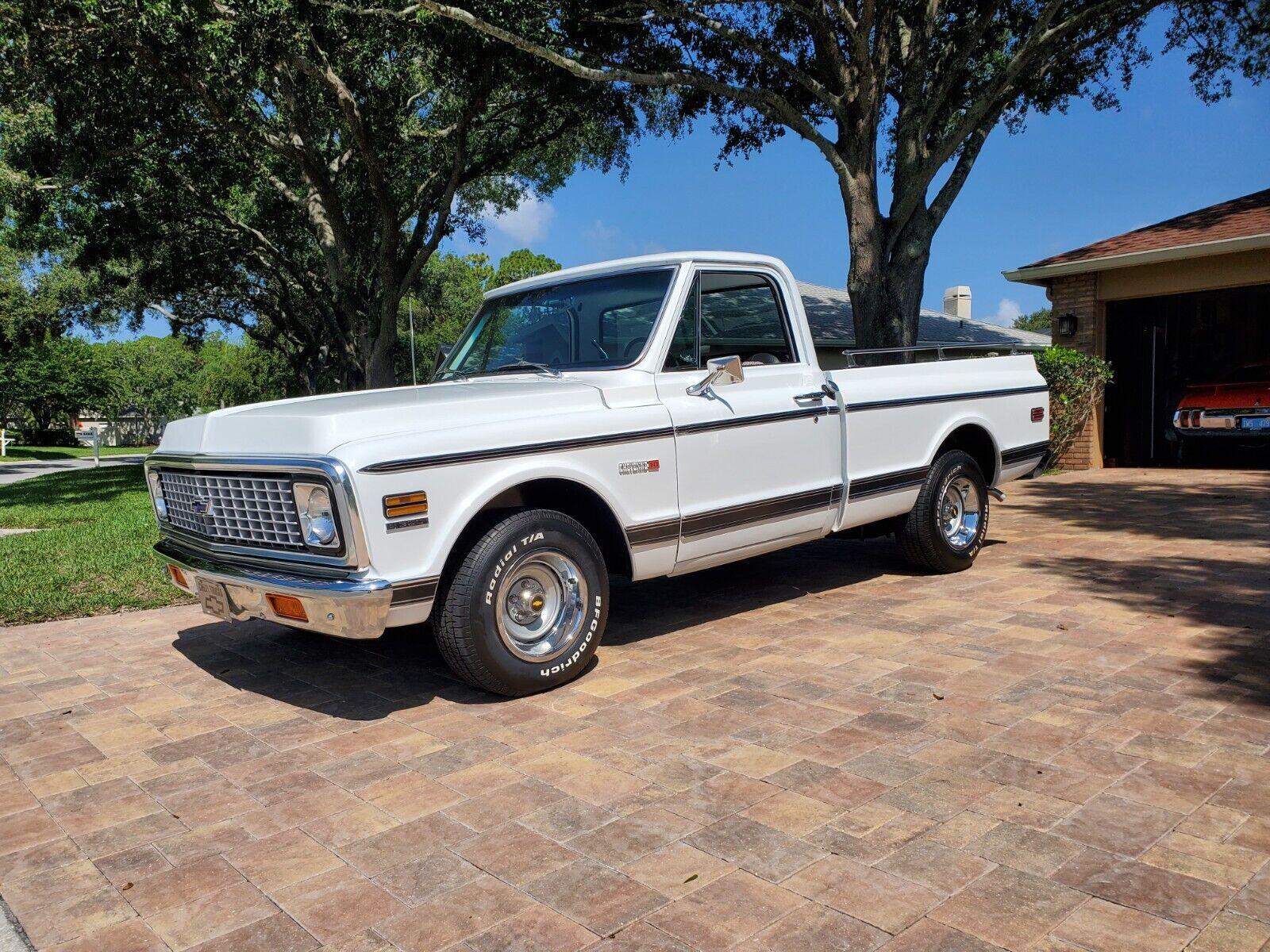 1972 chevrolet c-10 cheyenne short bed pickup white