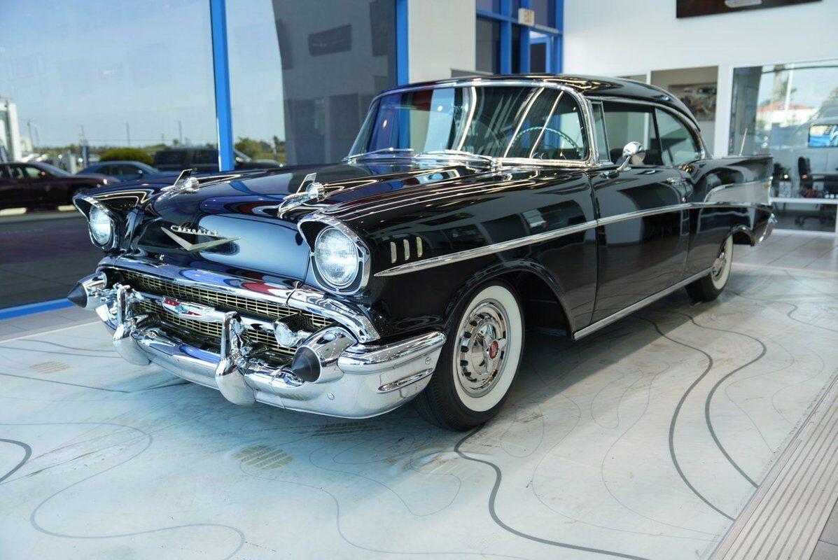 1957 chevrolet bel air hardtop coupe 283 ci v8 mirror black paint