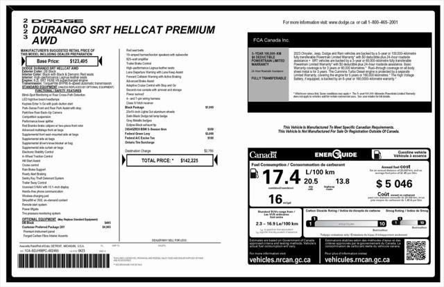 2023 dodge durango srt hellcat premium