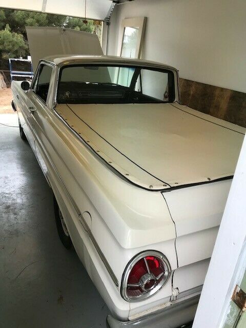 1965 ford falcon ranchero white/black interior