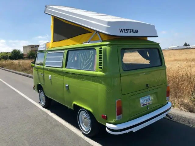 1978 vw westfalia camper bus transporter sage green, california bus!