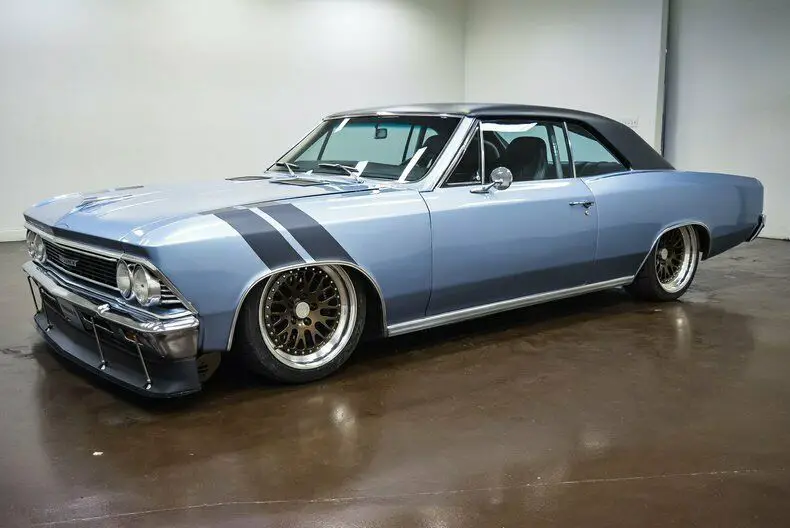 1966 chevrolet malibu pro-touring 5506 miles blue coupe 418ci ls3 v8 650hp 6-spe