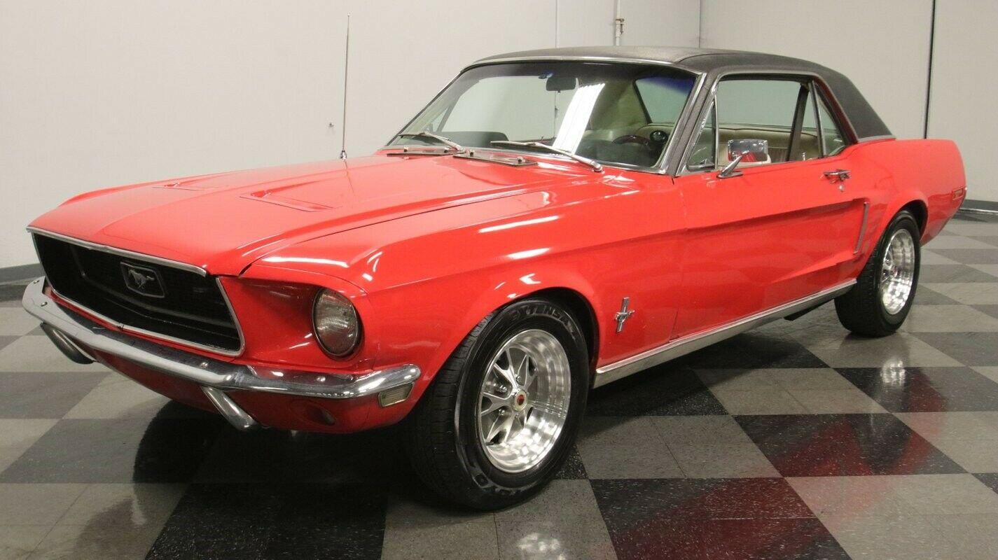 1968 ford mustang 302 v8 crate red 31407 miles 5 speed manual hardtop