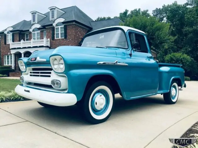 1958 chevrolet 3100 short bed pickup photobook restoration solid nc truck blue