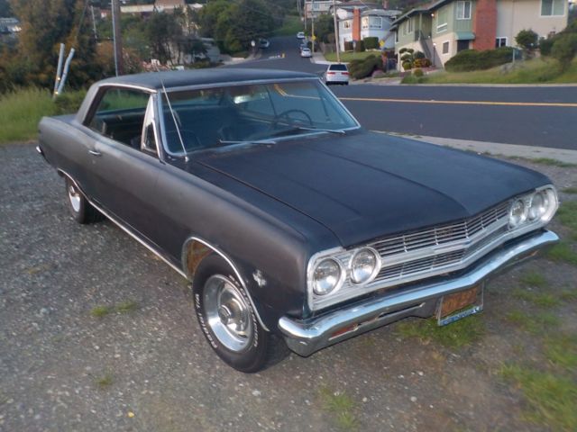 1965 chevrolet malibu chevelle super sport 4speed, california hotrod black 138