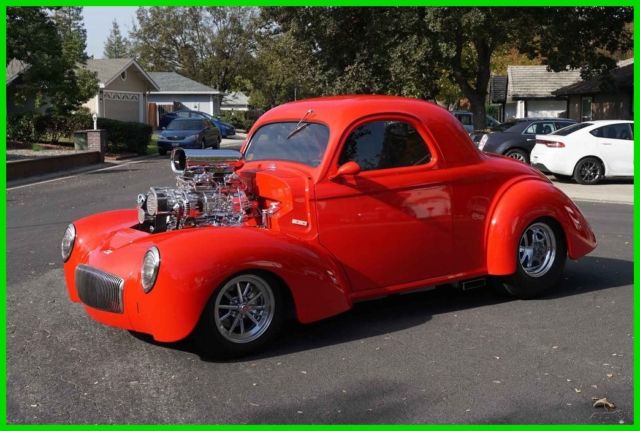 custom 1941 willys chevy 502/350 ford 9" posi 871 blower 4wdb tilt ac