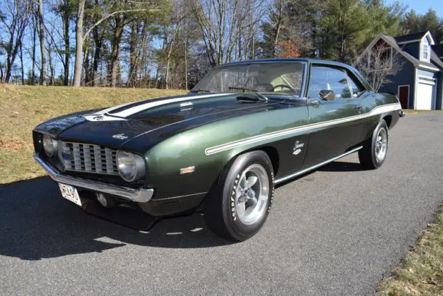 1969 fathom green camaro copa 427cid - 425hp 4 speed rare pristine car