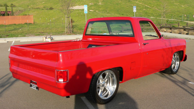 custom 1973 chevrolet c-10 victory red pickup truck