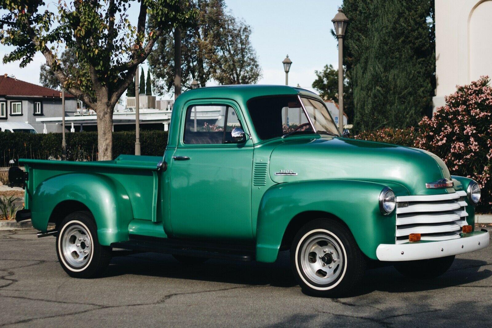 1953 chevrolet 3100 12 ton pickup truck seafoam green