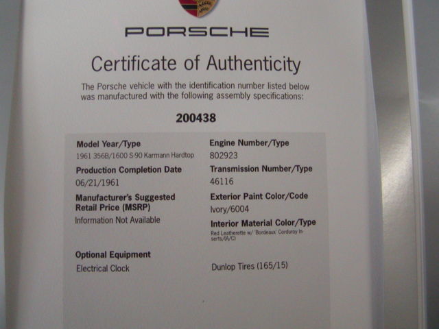1961 porsche s90 karmann notch back coupe "rare project "