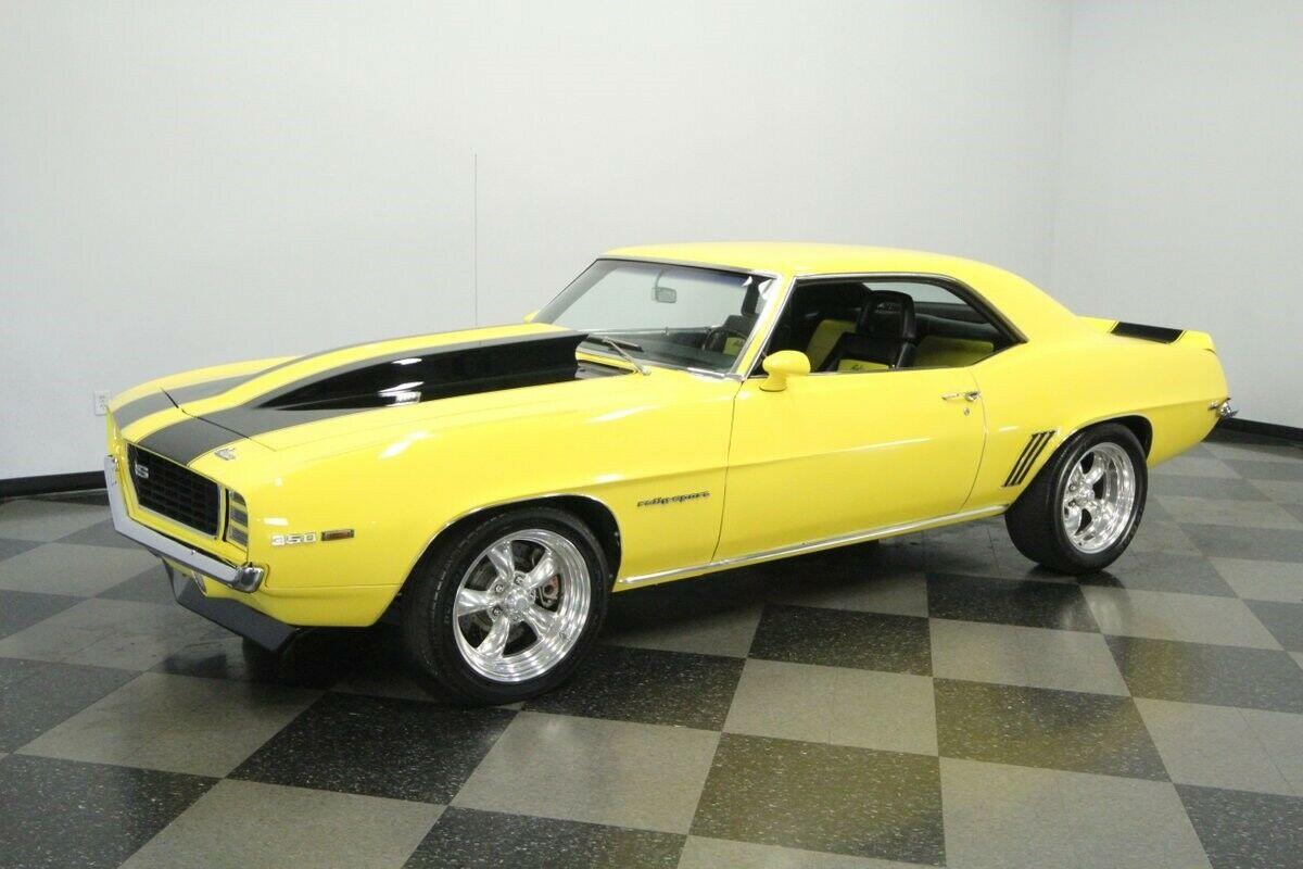 1969 chevrolet camaro supercharged 350 v8 yellow coupe 5426 miles