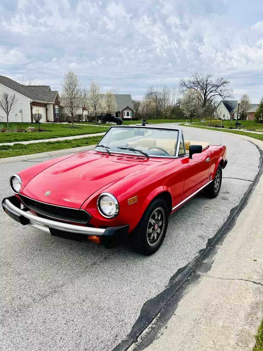 1982 fiat 124 convertible red spider
