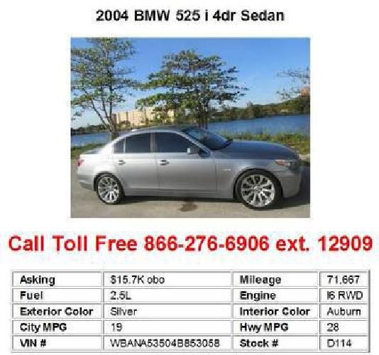 2004 bmw 525 i 4dr sedan silver in miami, fl