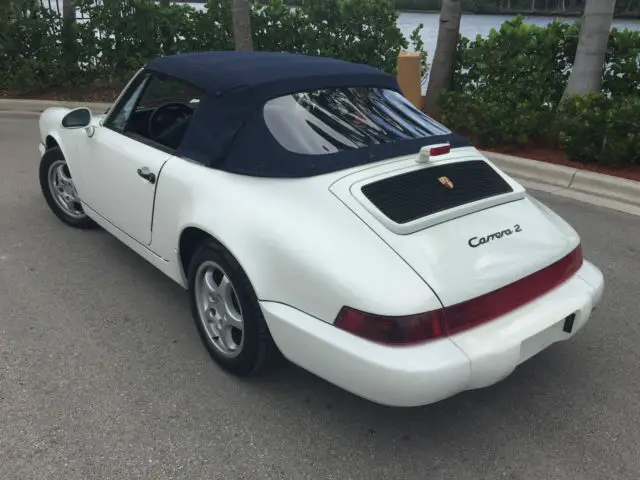 1992 porsche 911 carrera 2 convertible - c2 cab - white - 70000 miles - auto